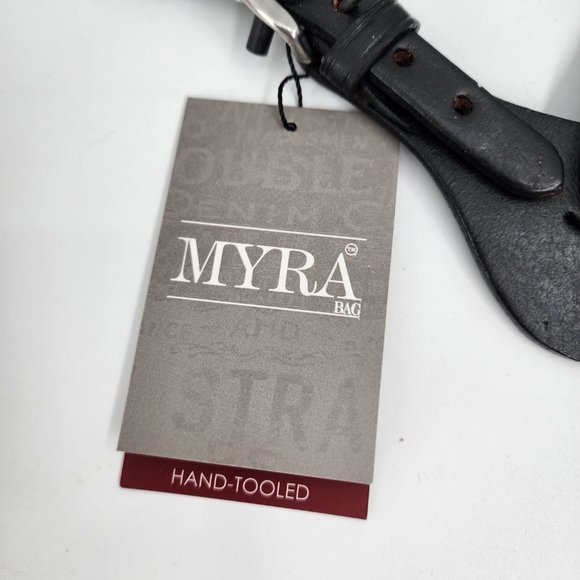 MYRA BAG Propeller Sunflower Floral Hand Tooled Western Spur Straps NWT - Picture 5 of 6